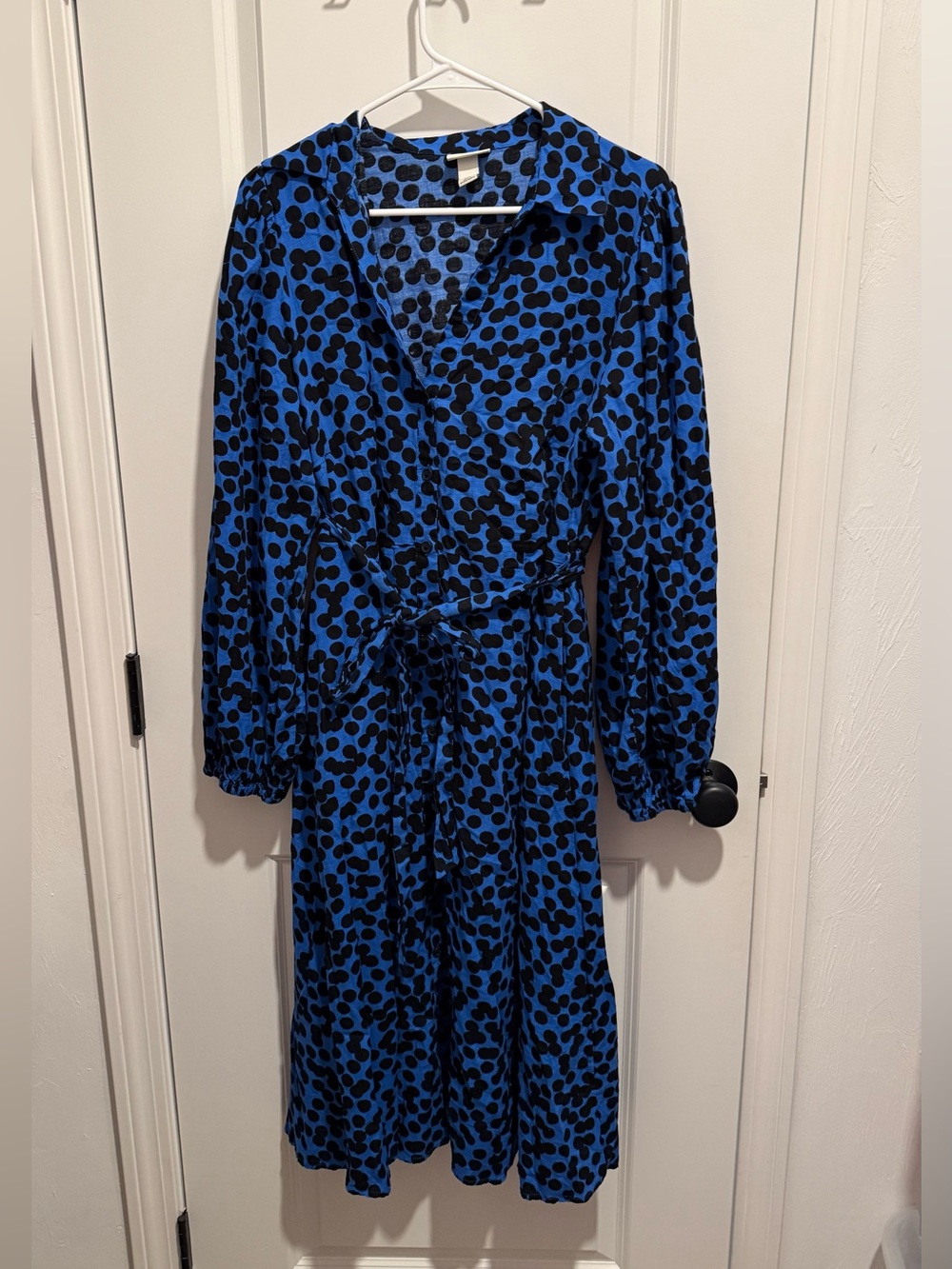 Ava & Viv - Blue and Black Printed Midi Dress, XXL